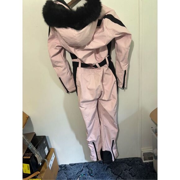 HOTIAN Women’s One Piece Ski Snowboarding Suit Slim Fit Waterproof Size S Pink - Picture 5 of 7